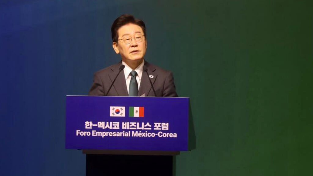 Lee Jae-myung, Presidente de la República de Corea durante su intervención.